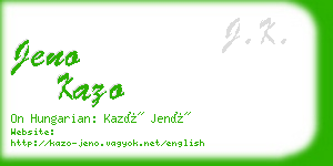 jeno kazo business card